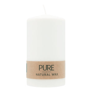 100% PURE, NATURAL WAX, Stumpenkerze, Natural, WENZEL, 130/70 mm, Brenndauer ca. 52h, 100% plastikfrei