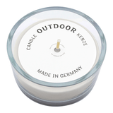 Glasschale Outdoor mit Dochtkerze, Outdoor Kerze, Wollweiß, WENZEL-Kerzen, 150/80 mm, Brenndauer ca. 20h - luterna.de
