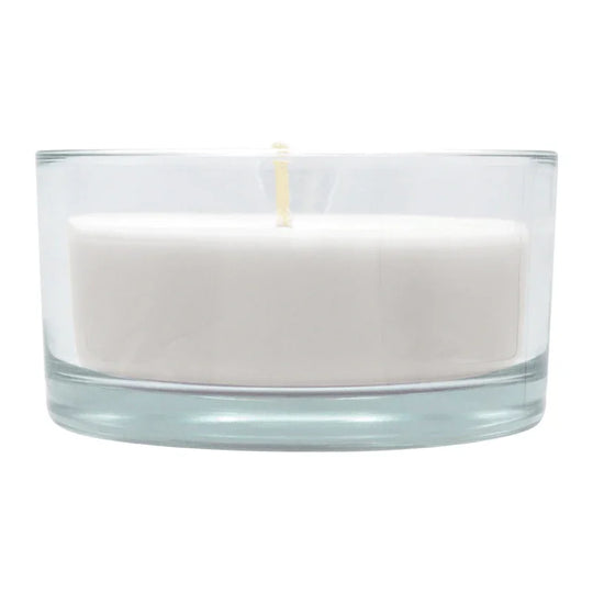 Glasschale Outdoor mit Dochtkerze, Outdoor-Kerze, Wollweiß, WENZEL-Kerzen, 150/80 mm, Brenndauer ca. 20h