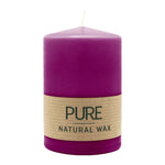 PURE NATURAL WAX, Erika, Stumpenkerze, WENZEL, 90/60 mm, Brenndauer ca. 26h, 100% plastikfrei