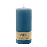 PURE NATURAL WAX, Nachtblau, Stumpenkerze, WENZEL, 130/60 mm, Brenndauer ca. 40h, 100% plastikfrei