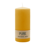 PURE NATURAL WAX, Natur, Stumpenkerze, WENZEL, 130/60 mm, Brenndauer ca. 40h, 100% plastikfrei