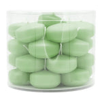 Schwimmkerzen klein, Softgrün, 50/30 mm, WENZEL, Brenndauer ca. 4h, Box mit 28 Stück