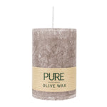 PURE OLIVE WAX, Siena, vegane Stumpenkerze, WENZEL, 90/60 mm, Brenndauer ca. 26h