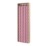 RUSTIC TWIST-Stabkerzen Antikrosa, WENZEL, 350/28 mm, Brenndauer ca. 23h, plastikfrei, 4 Stück