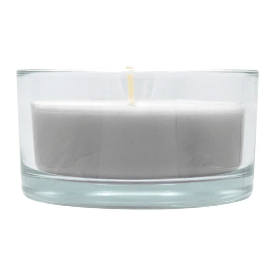 Glasschale Outdoor mit Dochtkerze, Outdoor-Kerze, Silbergrau, WENZEL, 150/80 mm, Brenndauer ca. 20h
