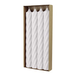 RUSTIC TWIST-Stabkerzen Wollweiß, WENZEL, 250/28 mm, Brenndauer ca. 16h, plastikfrei, 4 Stück