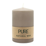 PURE NATURAL WAX, Sand, Stumpenkerze, WENZEL, 90/60 mm, Brenndauer ca. 26h, 100% plastikfrei