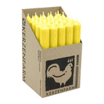 Stabkerzen aus Paraffin, 180/22 mm, Pastellgelb, KERZENFARM HAHN, Brenndauer ca. 8h, 25 Stück pro Verpackung
