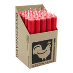 Stabkerzen aus Paraffin, 180/22 mm, Weihnachtsrot, KERZENFARM HAHN, Brenndauer ca. 8h, 25 Stück pro Verpackung