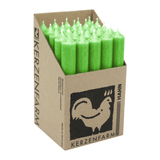 Stabkerzen aus Paraffin, 180/22 mm, Grün, KERZENFARM HAHN, Brenndauer ca. 8h, 25 Stück pro Verpackung - luterna.de
