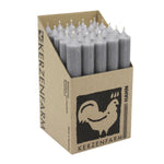 Stabkerzen aus Paraffin, 180/22 mm, Grau, KERZENFARM HAHN, Brenndauer ca. 8h, 25 Stück pro Verpackung