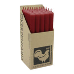Stabkerzen aus Paraffin, 250/22 mm, Dunkelrot, KERZENFARM HAHN, Brenndauer ca. 12h, 25 Stück pro Verpackung
