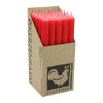 Stabkerzen aus Paraffin, 250/22 mm, Weihnachtsrot, KERZENFARM HAHN, Brenndauer ca. 12h, 25 Stück pro Verpackung