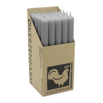Stabkerzen aus Paraffin, 250/22 mm, Grau, KERZENFARM HAHN, Brenndauer ca. 12h, 25 Stück pro Verpackung