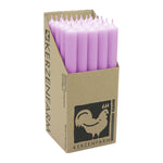 Stabkerzen aus Paraffin, 250/22 mm, Pastelllila, KERZENFARM HAHN, Brenndauer ca. 12h, 25 Stück pro Verpackung