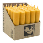 Stabkerzen aus Paraffin, 100/22 mm, Gelb, KERZENFARM HAHN, Brenndauer ca. 4h, 25 Stück pro Verpackung