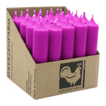 Stabkerzen aus Paraffin, 100/22 mm, Aubergine, KERZENFARM HAHN, Brenndauer ca. 4h, 25 Stück pro Verpackung