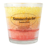 Duftkerze im Glas, Sommerfrüchte, 100% pflanzliches Stearin, KERZENFARM HAHN, mit reinen ätherischen Ölen, Brenndauer ca. 24h