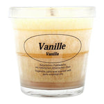 Duftkerze im Glas, Vanille, 100% pflanzliches Stearin, KERZENFARM HAHN, mit reinen ätherischen Ölen, Brenndauer ca. 24h