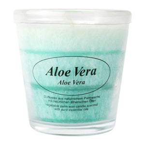 Duftkerze im Glas, Aloe Vera, 100% pflanzliches Stearin, KERZENFARM HAHN, mit reinen ätherischen Ölen, Brenndauer ca. 24h