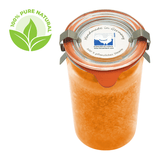 Duftkerze im XL-Weckglas®, 100% pflanzliches Stearin, Orange, KERZENFARM HAHN, mit reinen ätherischen Ölen, Brenndauer ca. 40h - luterna.de