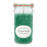 Duftkerze im XL-Weckglas®, Winterwald, 100% pflanzliches Stearin, KERZENFARM HAHN, mit reinen ätherischen Ölen, Brenndauer ca. 40h