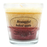 Duftkerze im Glas, Bratapfel, 100% pflanzliches Stearin, KERZENFARM HAHN, mit reinen ätherischen Ölen, Brenndauer ca. 24h