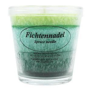 Stearin Duftkerze im Glas Fichtennadel, 80/78 mm, KERZENFARM HAHN, Brenndauer 24h