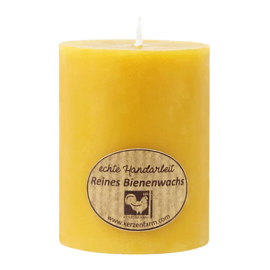Stumpenkerze, 100% reines Bienenwachs, KERZENFARM HAHN, 60/45 mm, Brenndauer ca. 11h