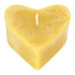 Bienenwachskerze in Herzform, 100% reines Bienenwachs, Natur, KERZENFARM HAHN, 28/65 mm, Brenndauer ca. 6,5h