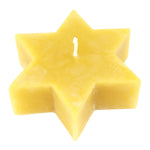 Bienenwachskerze in Sternform, 100% reines Bienenwachs, Natur, KERZENFARM HAHN, H30 x Ø80 mm, Brenndauer ca. 6,5h