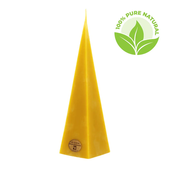 Pyramidenkerze, 100% reines Bienenwachs, KERZENFARM HAHN, 70/265 mm, Brenndauer ca. 48h