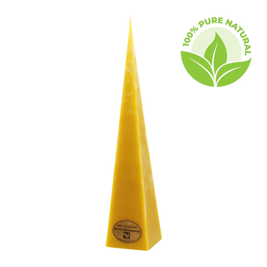 Pyramidenkerze, 100% reines Bienenwachs, KERZENFARM HAHN, 70/365 mm, Brenndauer ca. 71h