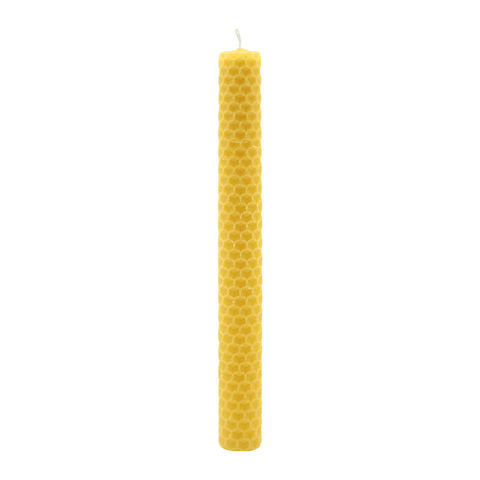 Waben-Bienenwachsstabkerze, 100% reines Bienenwachs, KERZENFARM HAHN, 200/20 mm, Brenndauer ca. 4h, 10 Stück - luterna.de