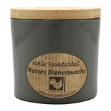 Bienenwachskerze im Trendglas, Sandfarben, 100% reines Bienenwachs, KERZENFARM HAHN, 70/70 mm, Brenndauer ca. 17h - luterna.de