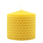 Waben-Stumpenkerze, 100% reines Bienenwachs, KERZENFARM HAHN, 60/58 mm, Brenndauer ca. 8h