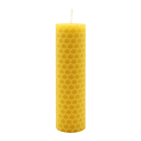 Waben-Bienenwachskerze, 100% reines Bienenwachs, KERZENFARM HAHN, 100/28 mm, Brenndauer ca. 4h, 8 Stück - luterna.de