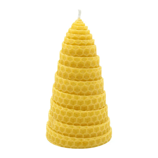 Waben-Spiralkerze, 100% reines Bienenwachs, KERZENFARM HAHN, 100/58 mm, Brenndauer ca. 5h