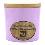 Bienenwachskerze im Trendglas, Lavendel, 100% reines Bienenwachs, KERZENFARM HAHN, 70/70 mm, Brenndauer ca. 17h - luterna.de