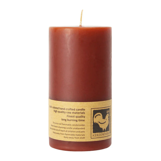 Stumpenkerze aus Paraffin, Rost, 50/90 mm, KERZENFARM HAHN, Brenndauer ca. 29h