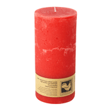 Stumpenkerze aus Paraffin, Country, 65/135 mm, Rot, KERZENFARM HAHN, Brenndauer ca. 54h - luterna.de