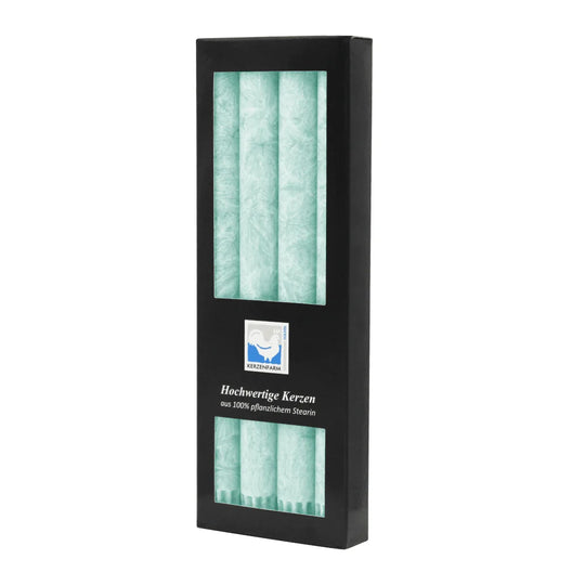 Stearin-Stabkerzen, 22/250 mm, Eisblau, KERZENFARM HAHN, Brenndauer ca. 10h, 4 Stück pro Verpackung