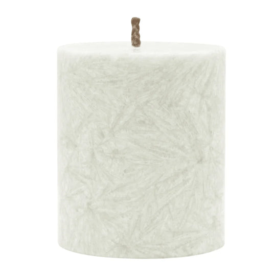 Stearin-Stumpenkerze, Weiß, 64/75 mm, 100% pflanzlicher Wachs, KERZENFARM HAHN, Brenndauer ca. 19,5h
