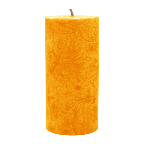 Stumpenkerze aus Stearin, 100% pflanzlicher Wachs, 64/135 mm, Orange, KERZENFARM HAHN, Brenndauer ca. 41h - luterna.de