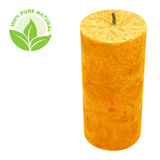 Stumpenkerze aus Stearin, 100% pflanzlicher Wachs, 64/135 mm, Orange, KERZENFARM HAHN, Brenndauer ca. 41h - luterna.de