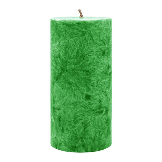 Stumpenkerze aus Stearin, Grün, 64/135 mm, 100% pflanzlicher Wachs, KERZENFARM HAHN, Brenndauer ca. 41h