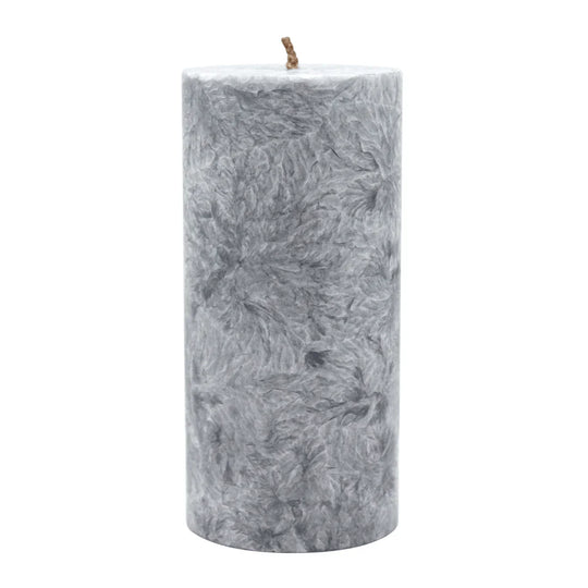 Stumpenkerze aus Stearin, Grau, 64/135 mm, 100% pflanzlicher Wachs, KERZENFARM HAHN, Brenndauer ca. 41h