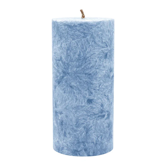 Stumpenkerze aus Stearin, Taubenblau, 64/135 mm, 100% pflanzlicher Wachs, KERZENFARM HAHN, Brenndauer ca. 41h