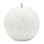 Kugelkerze aus Stearin, Weiß, Ø80 mm, 100% pflanzliches Wachs, KERZENFARM HAHN, Brenndauer ca. 25h